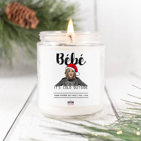 Bebe Its Cold Outside Candle, Winter Candle, Christmas Candle, 9oz Candle, Soy Wax Candle, Cozy Candle, Stocking Stuffers SheCustomDesigns