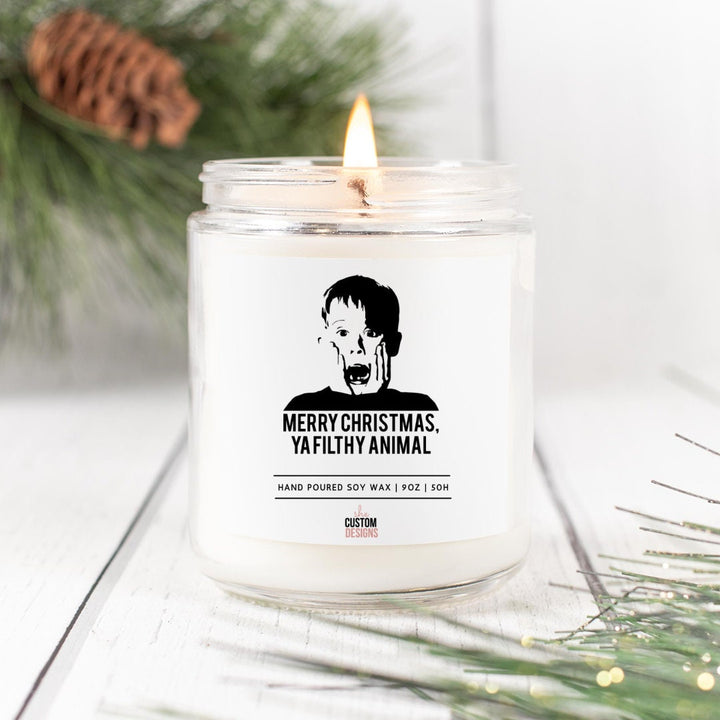Merry Christmas Ya Filthy Animal Candle, Cozy Candle, Winter