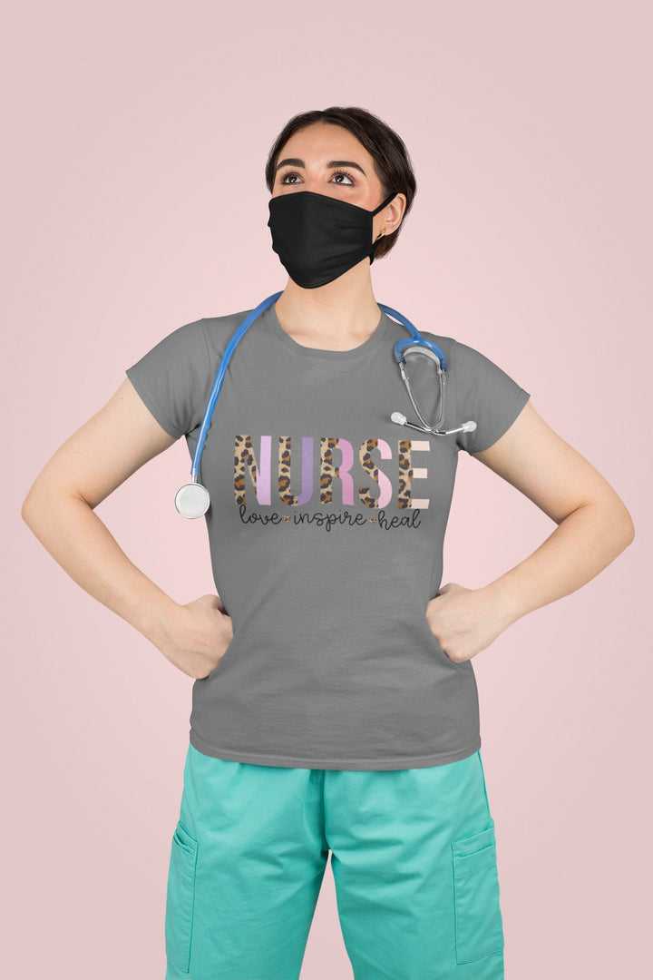 Nurse Life Shirt, Nurse Life T-Shirt, Leopard Shirt, Gift For Nurses, Love Inspire Heal, Nurses Gift SheCustomDesigns