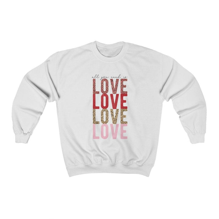 Valentines Sweatshirt, Love Sweatshirt, All You Need Is Love Sweatshirt, Valentines Day Shirt, Valentines Outfit, Leopard Print Shirt Womens SheCustomDesigns