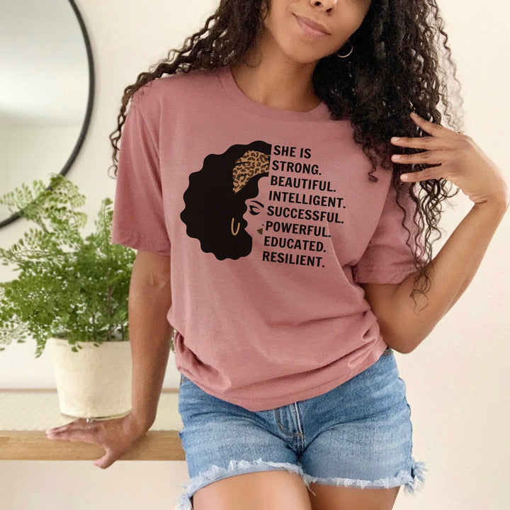 She Is Strong Black Woman Shirt, Black History Month, Black Queen Shirt, Afro Woman Shirt, African American, Melanin Tee, Black Girl Magic SheCustomDesigns