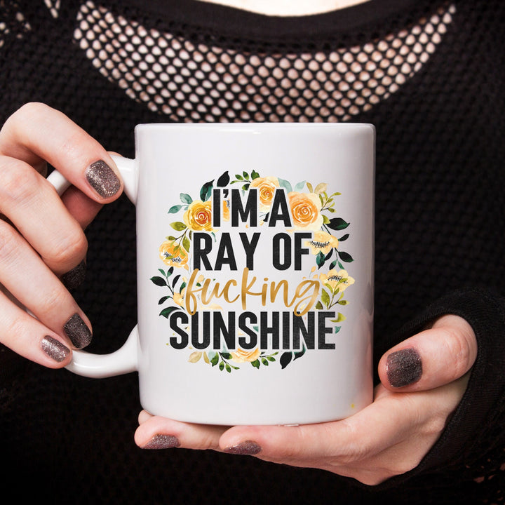 I'm A Ray Of F*****g Sunshine Mug, Funny Coffee Mug, Funny Mom Gift, Gift For Moms, Work From Home Mug, Zoom Meeting Cup, Gift For Colleague SheCustomDesigns
