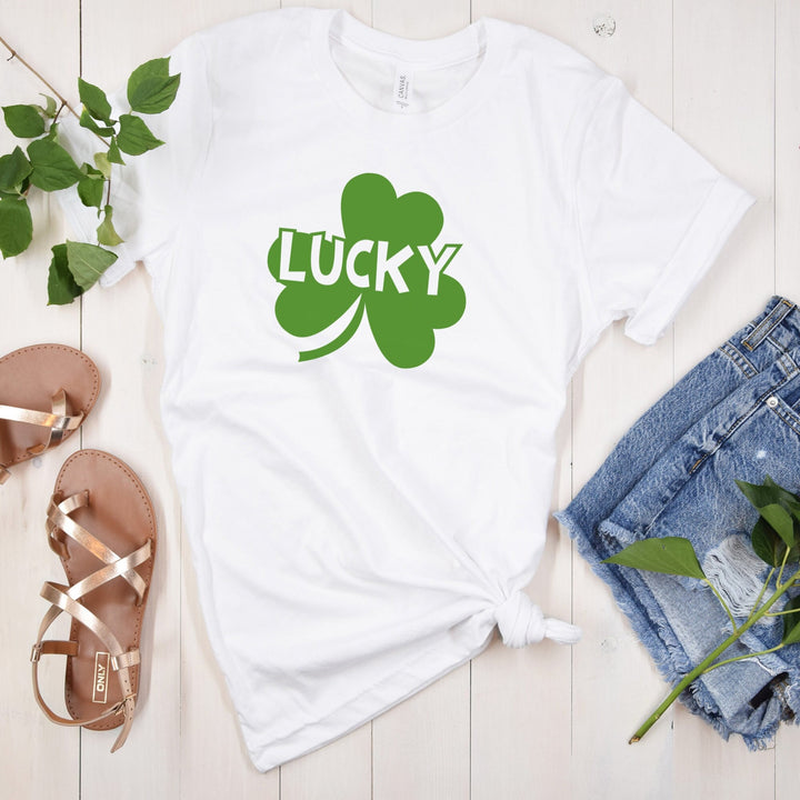 St Patricks Day Shirt, Happy Go Lucky, Four Leaf Clover, St Pattys Shirt Womens, Matching Couple Shirts, Shamrock and Sheninagans SheCustomDesigns
