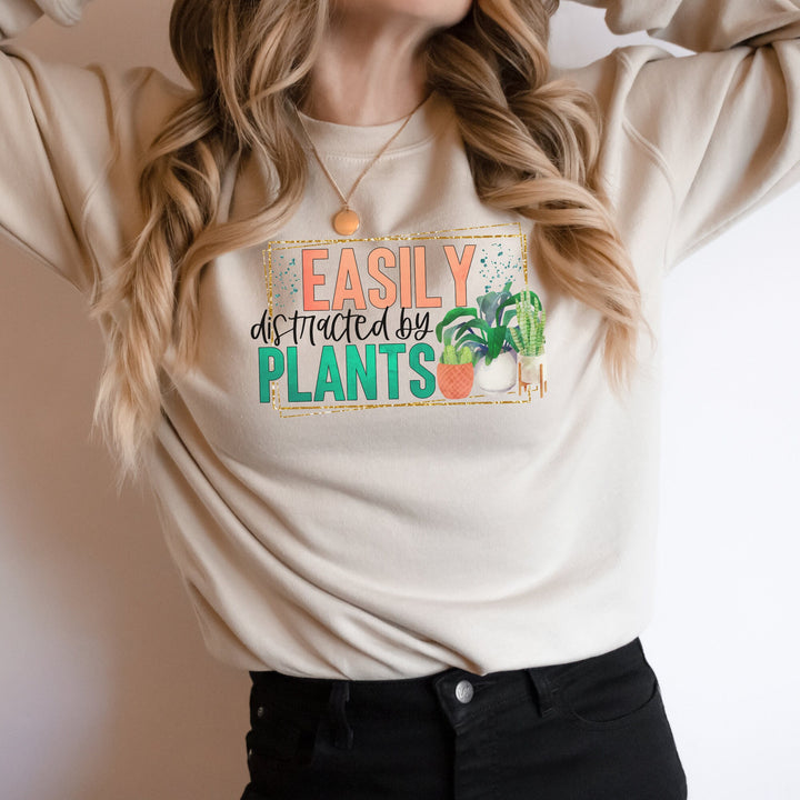 Plant Mom Sweatshirt, Plant Mom Shirt, Easily Distracted By Plants Shirt, Plant Lady Shirt, Plant Dad Shirt, Plant Mom Gift, Plant Dad Gift SheCustomDesigns