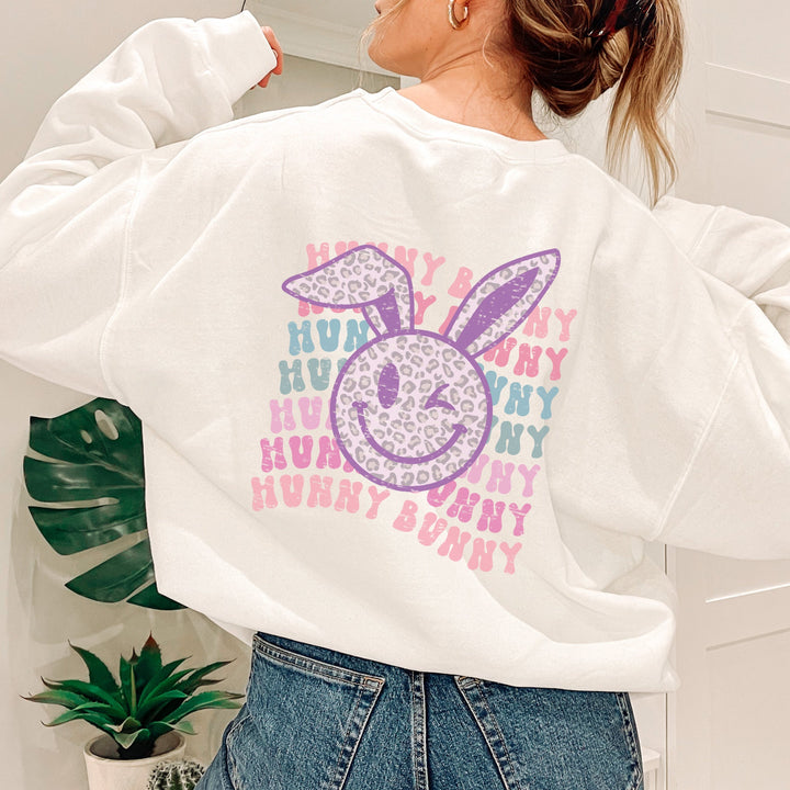 Retro Easter Sweatshirt, Happy Easter Sweatshirt, Hunny Bunny Sweatshirt, Oversized Crewneck Sweatshirt, Cute Easter Outfit SheCustomDesigns
