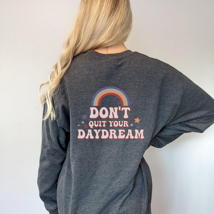 Don't Quit Your Daydream Sweatshirt, Hippie Sweatshirt, Retro Aesthetic Sweatshirt, Bohemian Crewneck Sweatshirt, Trendy Spring Clothing SheCustomDesigns