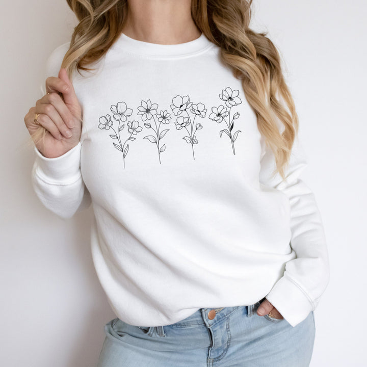 Wildflower Sweatshirt, Botanical Shirt, Hippie Clothes, Plant Lover Shirt, Plant Mom Sweatshirt, Wild flower Sweatshirt, Aesthetic Clothes SheCustomDesigns