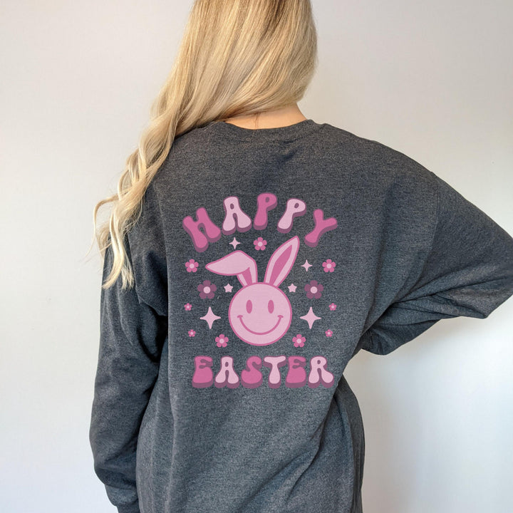 Happy Easter Sweatshirt, Retro Aesthetic Sweatshirt, Hoppy Easter, Easter Bunny Sweatshirt, Cute Easter Outfit, Crewneck Sweatshirt SheCustomDesigns