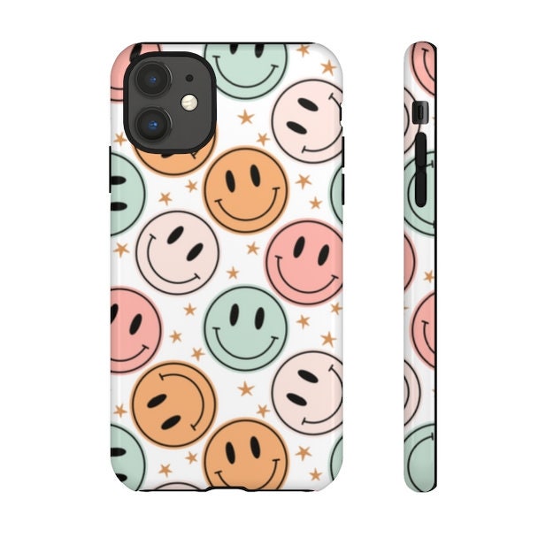 Smiley Face Phone Case iPhone, Happy Smiley, 90s Aesthetic, Hard Cover Phone Case, iPhone Case, Samsung Case, Trendy Smiley Face SheCustomDesigns