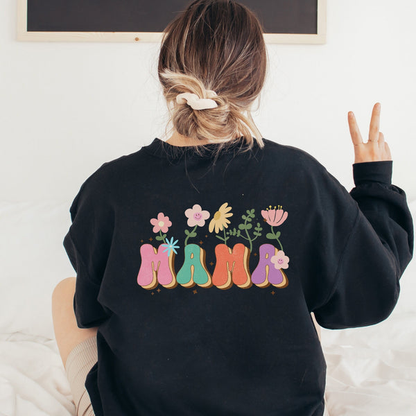 Retro Mama Sweatshirt, Floral Mama Sweatshirt, Mothers Day Gift, Floral Sweatshirt, Gift For Mom, Cute Mama Sweatshirt, Crewneck Sweatshirt SheCustomDesigns