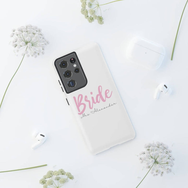 Bridal Gift For Best Friend, Bride Personalized Phone Case, Pink Bride Phone Case, iPhone Case, Samsung Case, Bride To Be Gift, Custom Clear Case, Cute Trendy Phone Case SheCustomDesigns