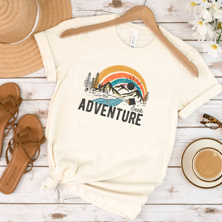 Seek adventure Shirt, Camping T-Shirt, Hiking Shirt, Summer Camping Gear, Gift For Camper, Hiking Tee, Outdoors Nature Shirt, Hikers Gift SheCustomDesigns