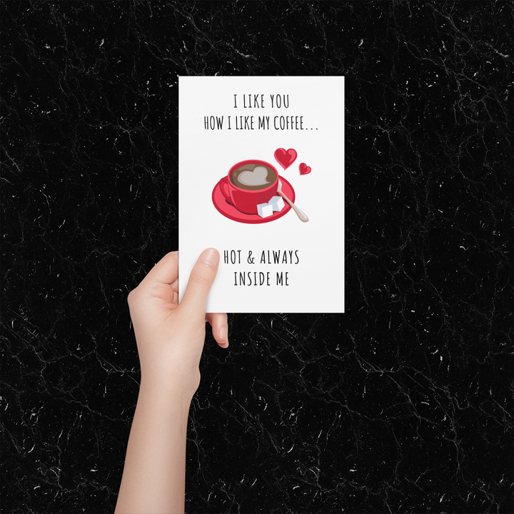 Rude Valentine Cards, I Like You How I Like My Coffee Card, Dirty Valentines Day Card SheCustomDesigns