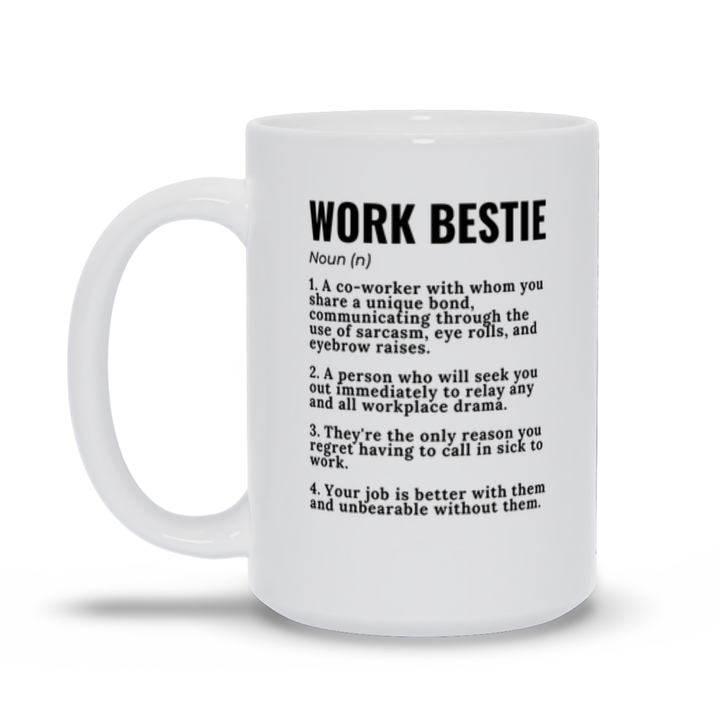 Work Bestie Mug Gift For Co Worker, Work Husband Mug, Co Worker Mug Gift SheCustomDesigns