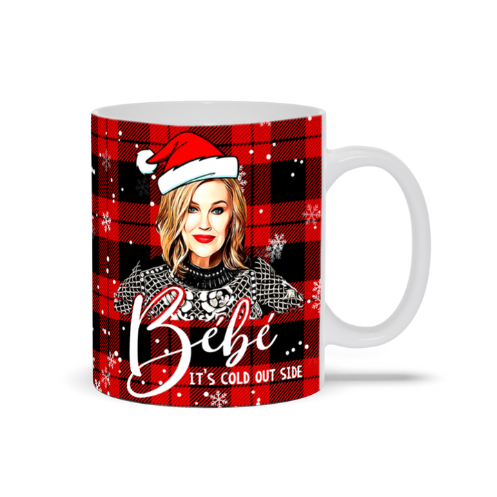 Moira Rose Bebe Its Cold Outside Mug, Creek Gifts, Buffalo Plaid Christmas Mug, Funny Moira Rose Christmas Mug SheCustomDesigns