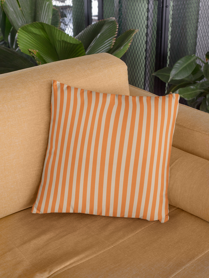 Orange Striped Fall Pillow Cover, Fall Throw Pillow Cover, Fall Pillow Case Cover SheCustomDesigns